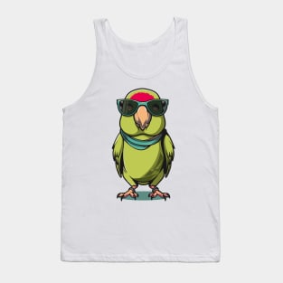 Tropical Green Cheek Exotic Birds Sunglasses wearing birds Tank Top